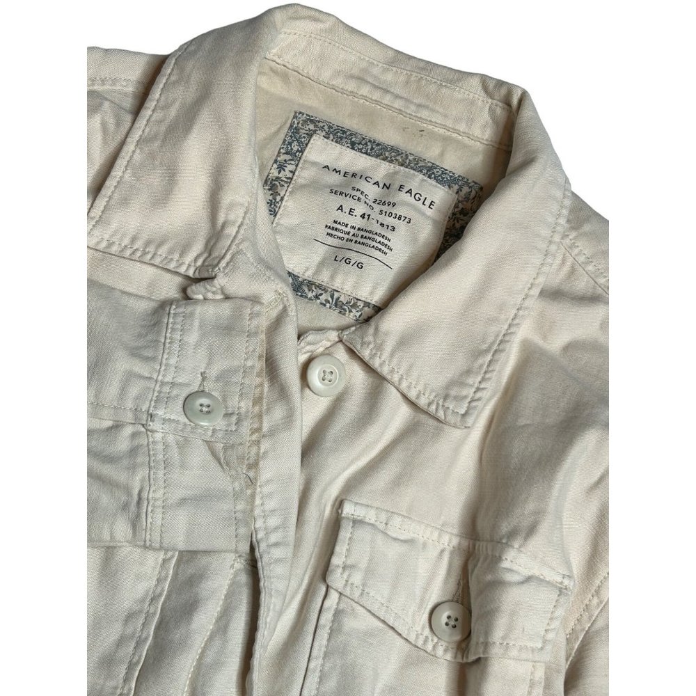 America Eagle Womens Size Large Off‎ White Cream Button Up Jacket